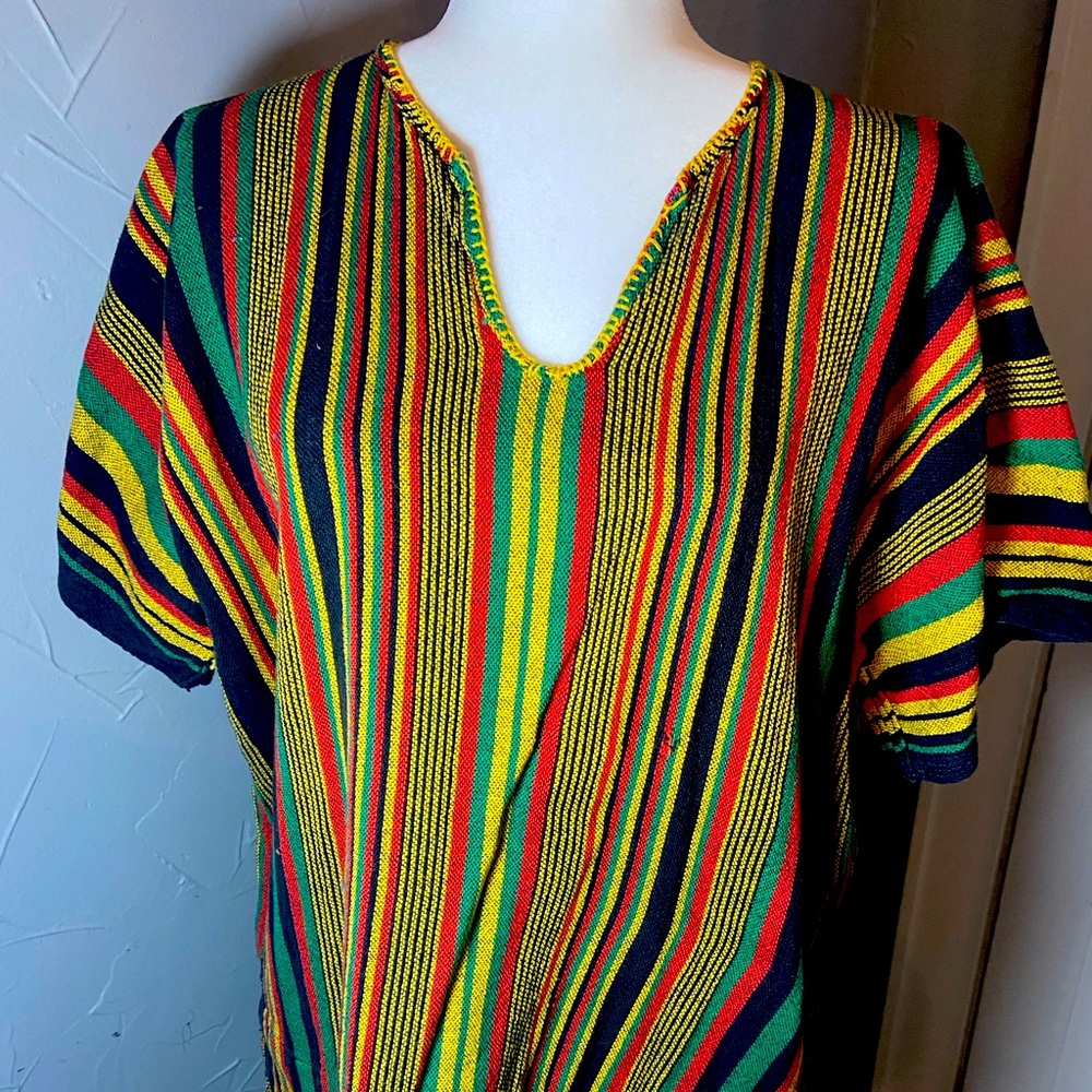 No name Vintage Rasta colored poncho